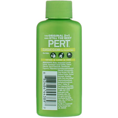 Pert label closeup reveals product name and basic details
