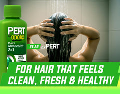 Pert Plus bottle inside gym bag lifestyle shot showing convenience after workouts