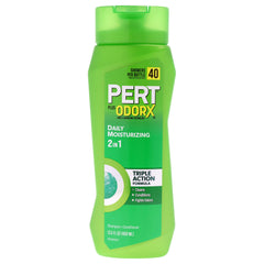 Pert Plus front bottle view showing label and size, clear everyday benefit