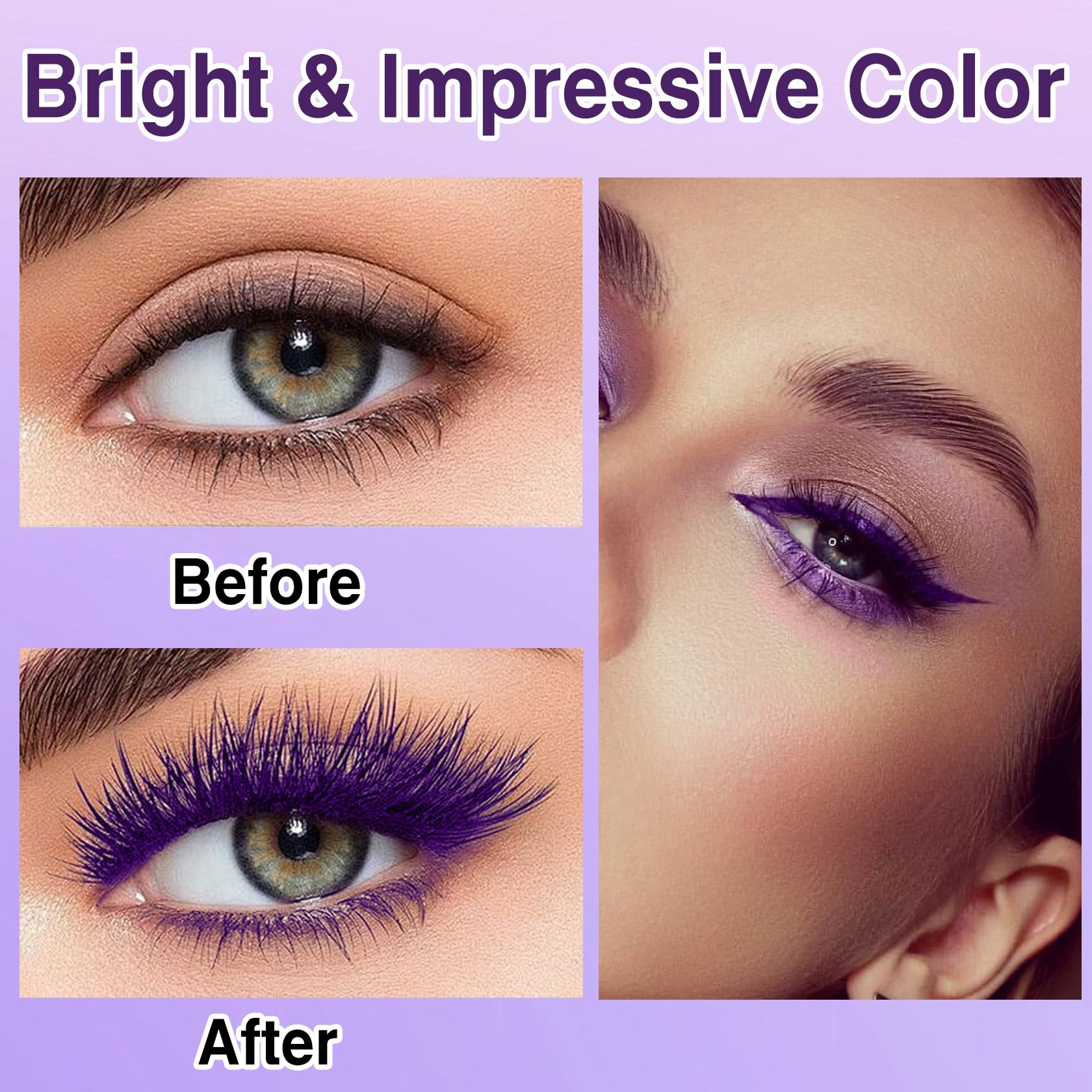 PERVALA colored eyeliner tip demonstrating precise purple line application