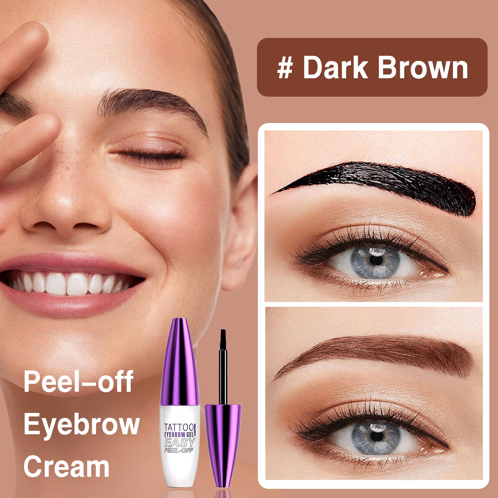 PERVALA open tube with applicator brush for precise brow shaping