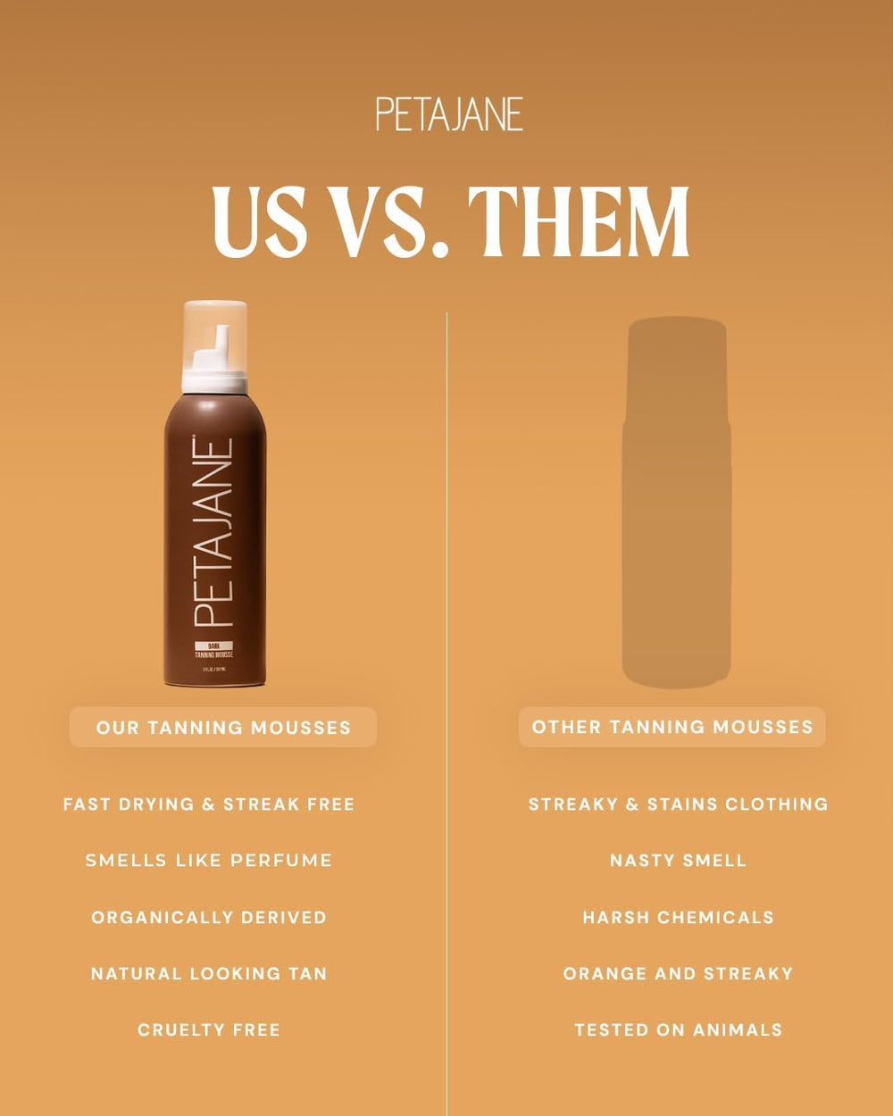Peta Jane before and after legs showing natural, dark bronzed result