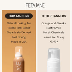 Peta Jane before and after arm photos showing natural, subtle tan