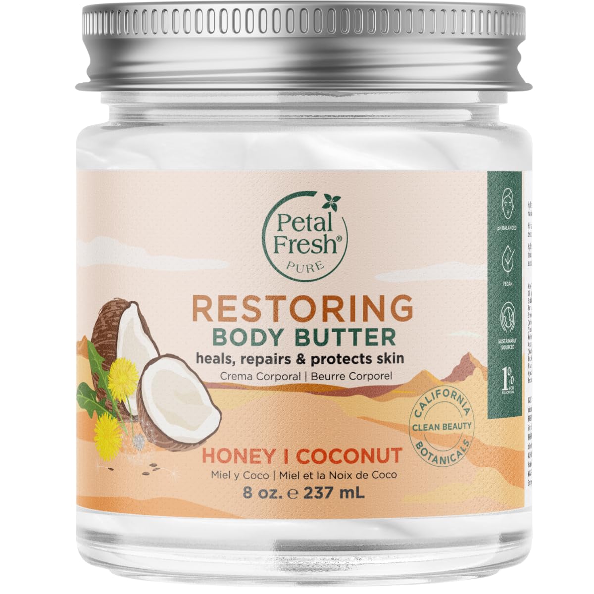 Petal Fresh jar front view showing product and hydrating benefit