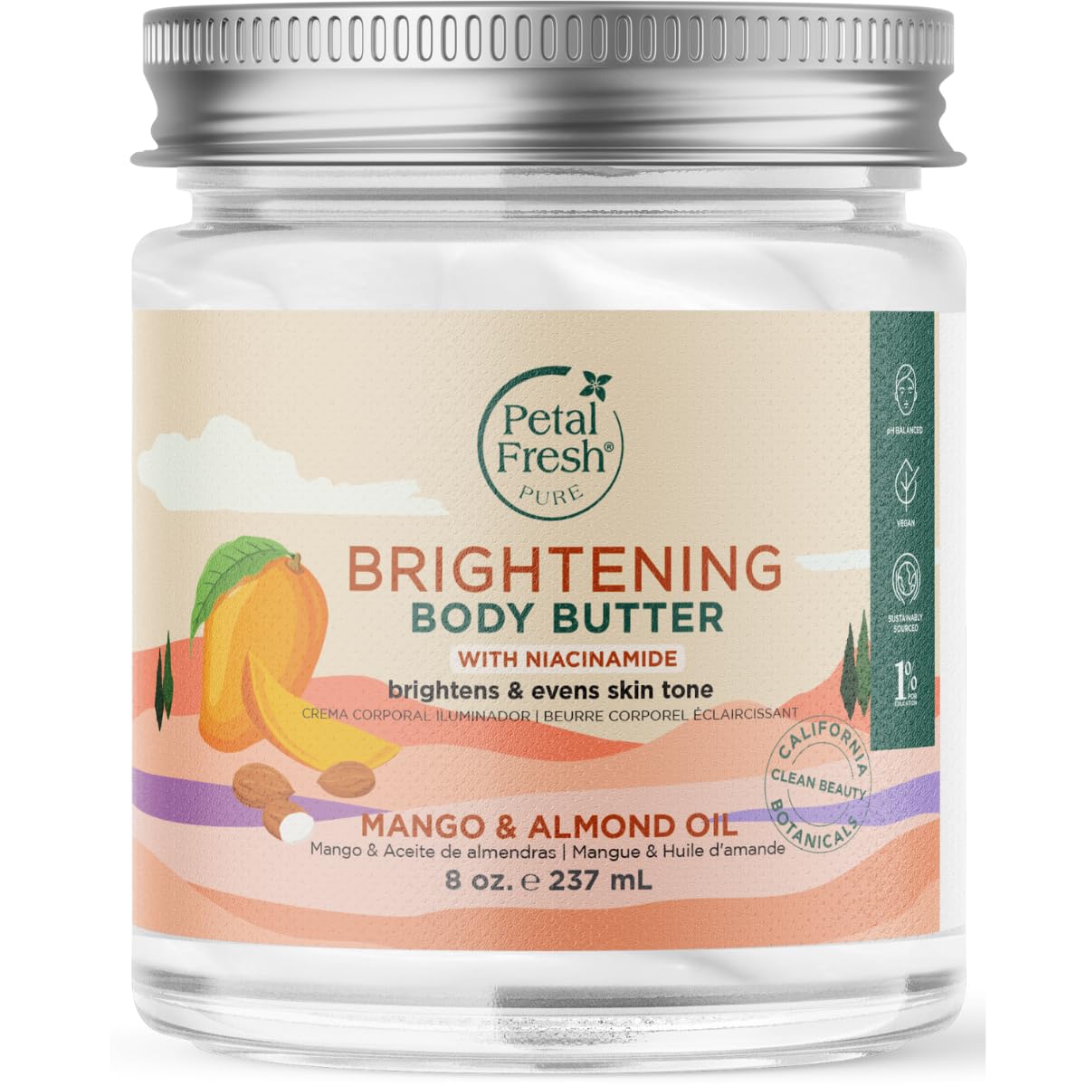 Petal Fresh jar front view showing product and benefits
