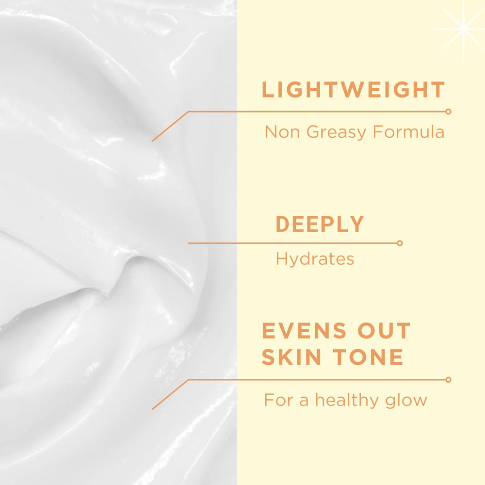 Petal Fresh label close-up featuring niacinamide and shea butter benefits