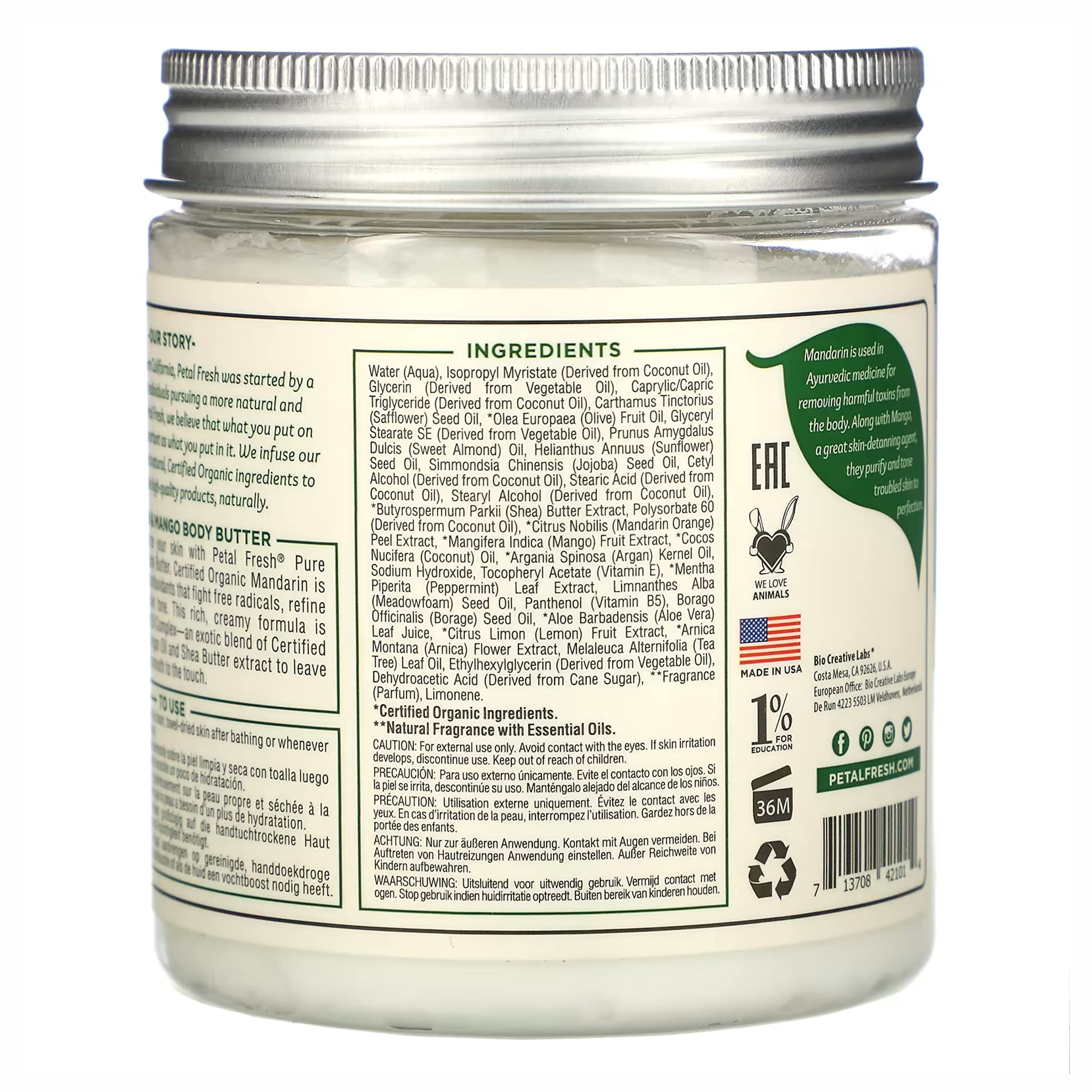 Petal Fresh open jar creamy texture demonstrating rich absorbency benefit