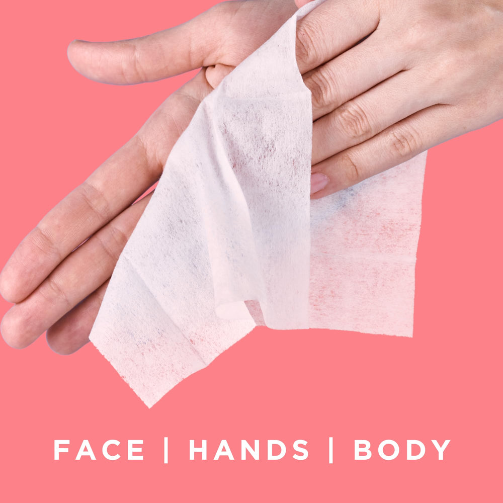 Petal Fresh removing waterproof makeup before and after for quick cleanse