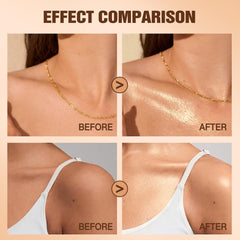 Petansy oil applied on hand demonstrating quick absorption and shimmering benefit
