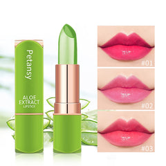 Petansy close-up of lipstick texture highlighting smooth, hydrating finish