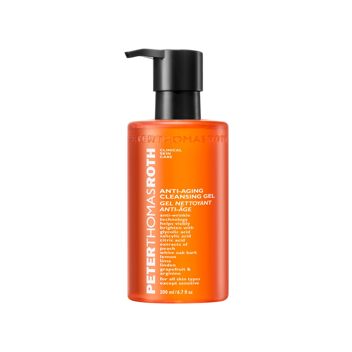Peter Thomas Roth bottle front view showing product and clean design benefit