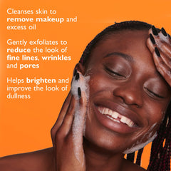 Peter Thomas Roth bottle beside ingredients list showcasing actives like glycolic benefit