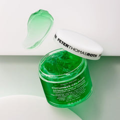Peter Thomas Roth jar beside ingredients label showing botanical benefits