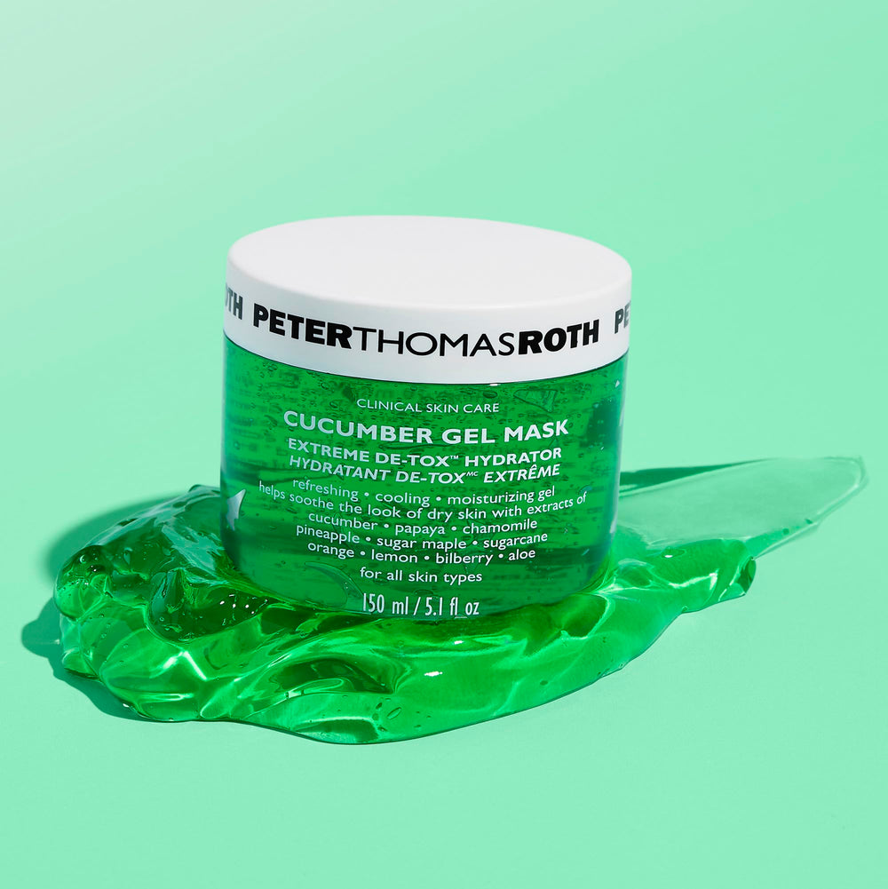 Peter Thomas Roth close-up gel texture highlighting cooling hydration
