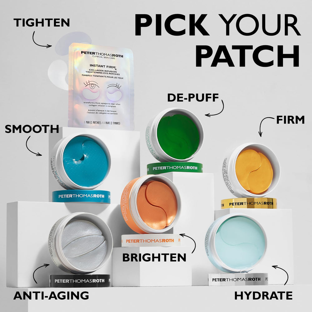 Peter Thomas Roth patch on bathroom counter for pre-event refreshing routine