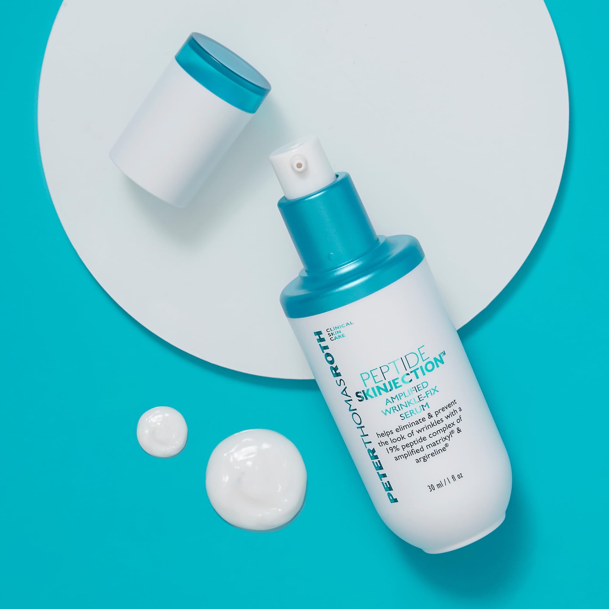 Peter Thomas Roth pump close-up demonstrating precise dispensing for consistent application