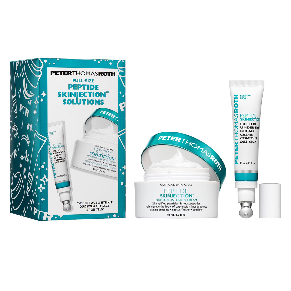 Peter Thomas Roth front packaging showing both full-size peptide products and gift-ready presentation