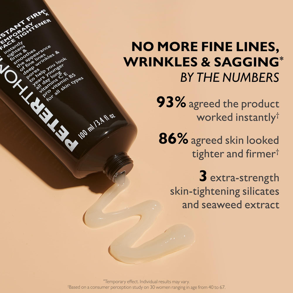 Peter Thomas Roth application step on forehead showing immediate smoothing benefit
