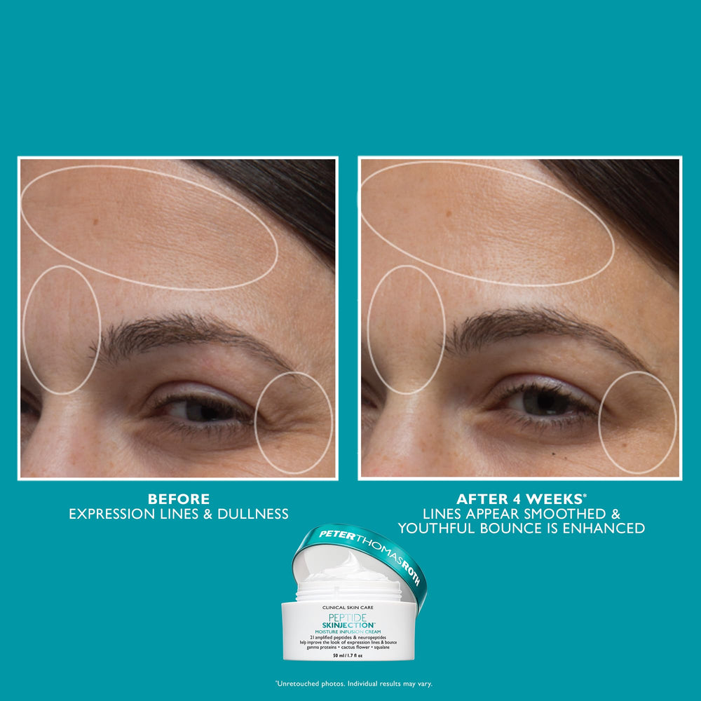 Peter Thomas Roth moisture infusion texture showcasing creamy finish and long-lasting hydration benefit