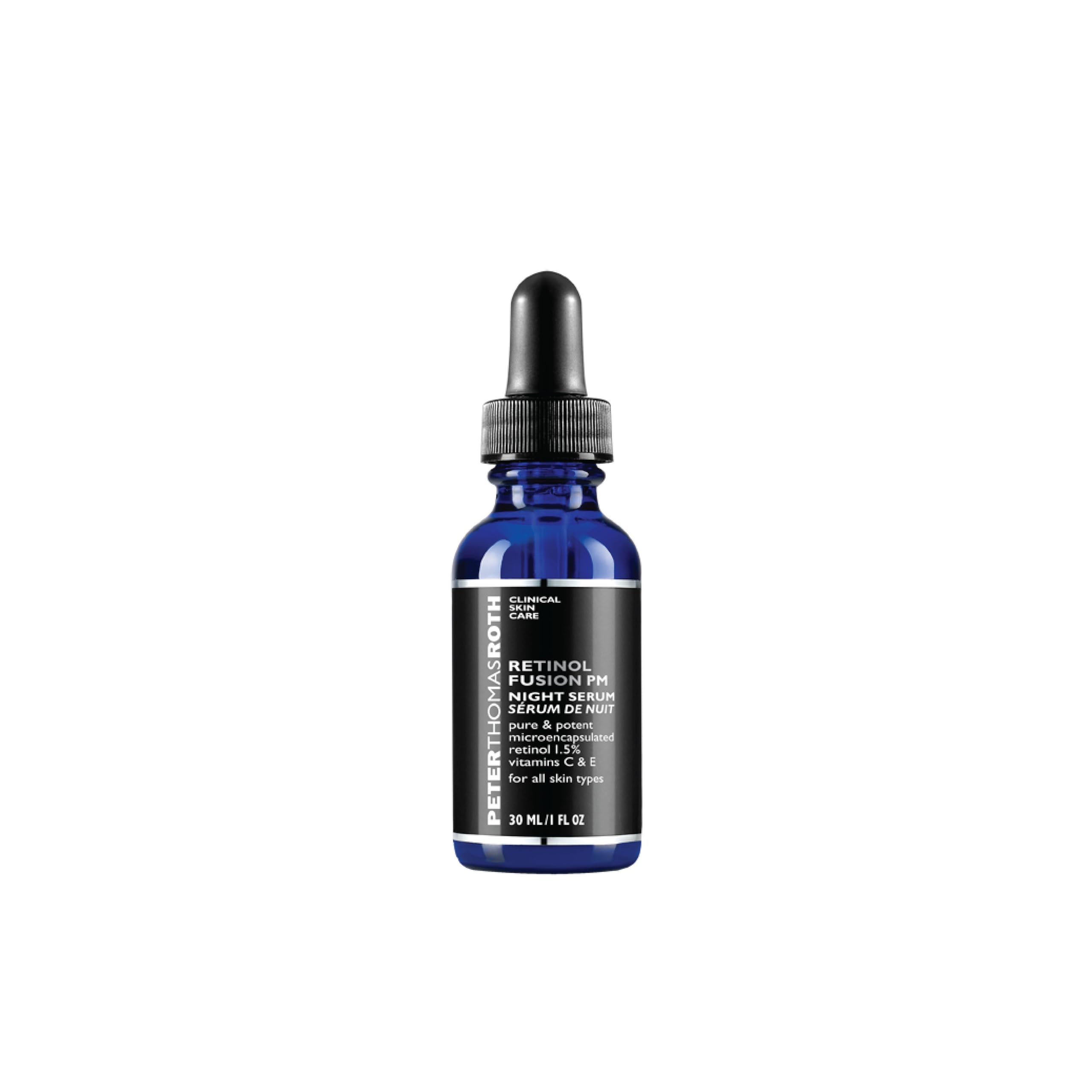 Peter Thomas Roth front bottle view showing packaging and night serum benefits