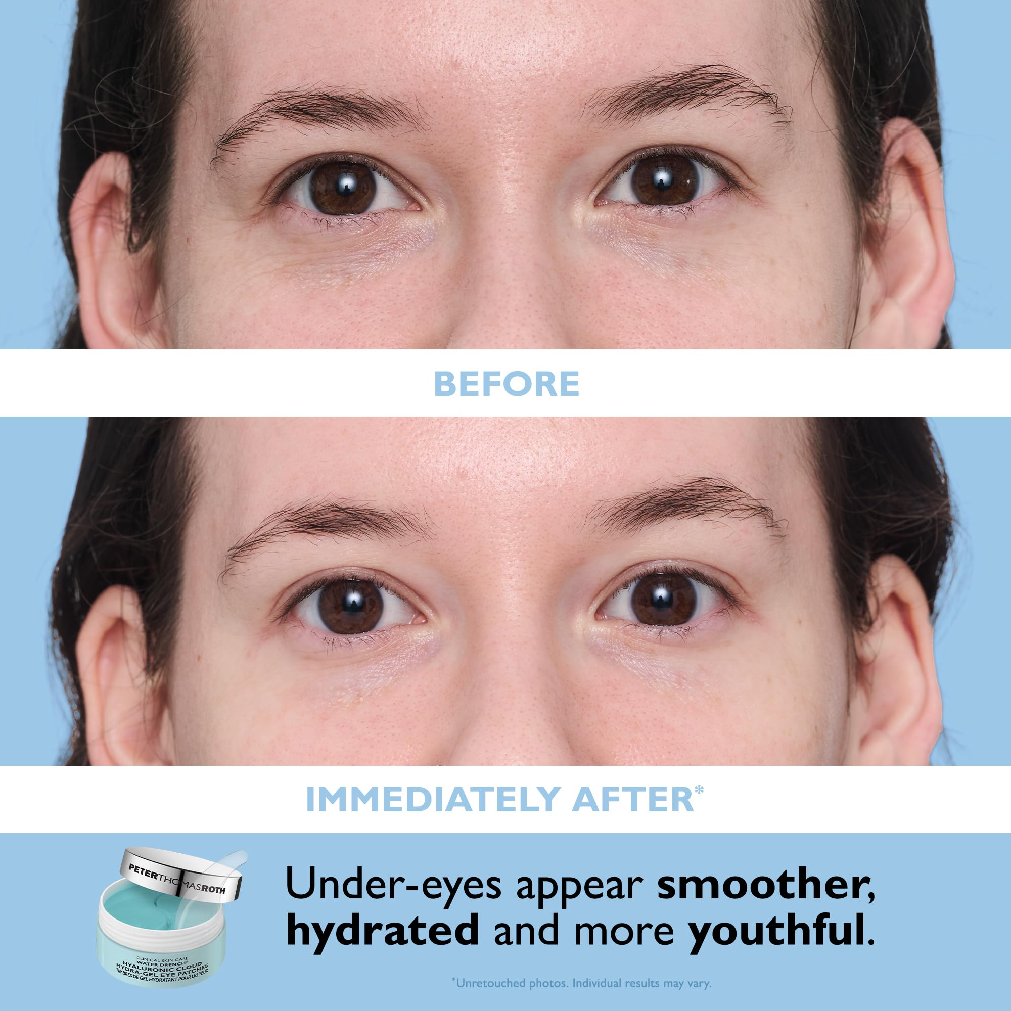 Peter Thomas Roth products held in hand showing product size and scale