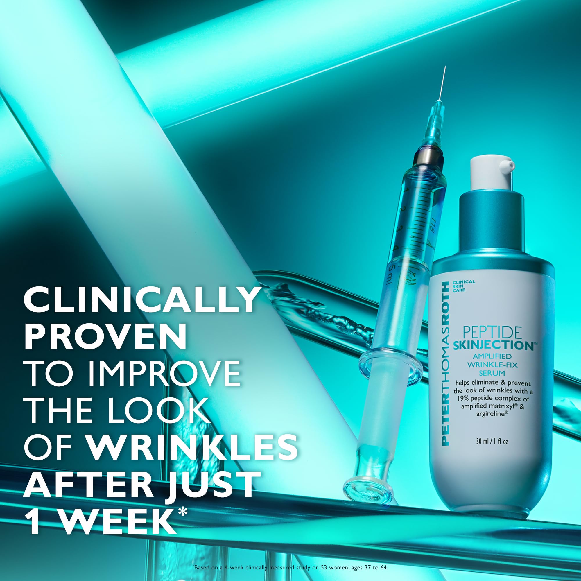 Peter Thomas Roth serum drop on skin illustrating lightweight texture and fast absorption