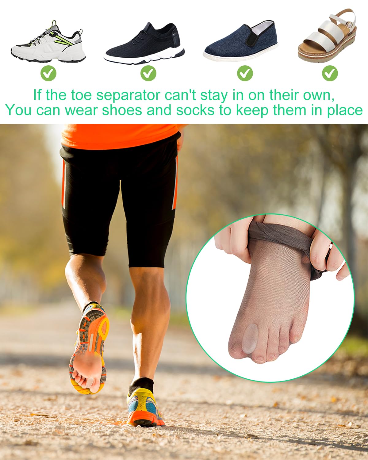 PGRODE lifestyle scene of person relaxing with toe separators for relief