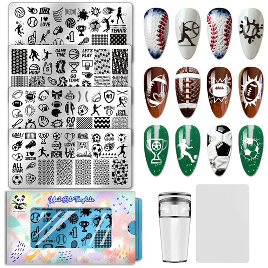 PH PandaHall front view of all four sports stamping plates showing variety and durability