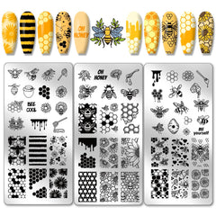PH PandaHall front view of three honeycomb stamping plates showing variety and benefit