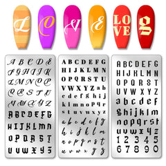 PH PandaHall front view of three stainless-steel letter plates showing variety and portability