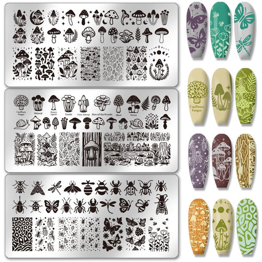 PH PandaHall plate front view showing mushroom and insect patterns for versatile designs
