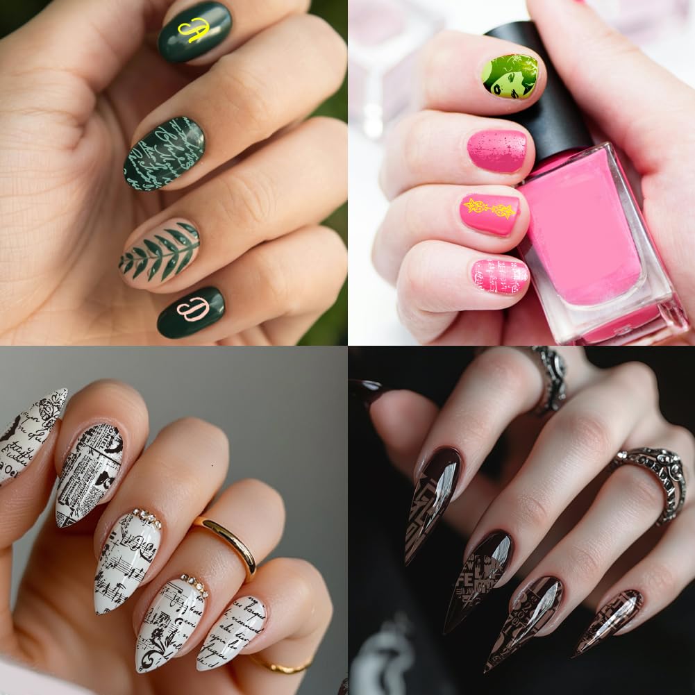 PH PandaHall reverse stamping demo demonstrating layered multi-color nail art technique
