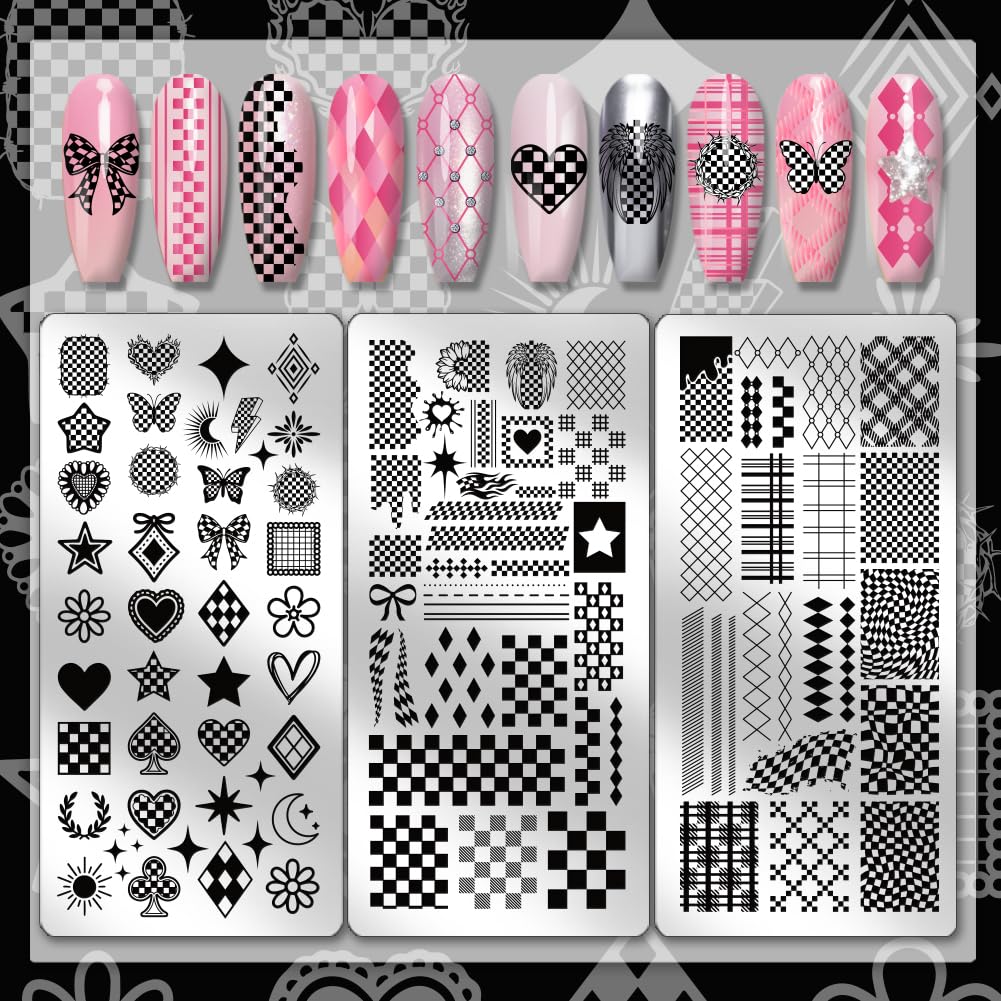 PH PandaHall stamper picking up a plaid image ready to transfer for quick application benefit