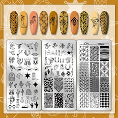 PH PandaHall stamper transferring western design onto fingernails for crisp results