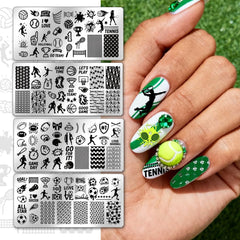PH PandaHall stamping plate being used with stamper for quick game-day nails