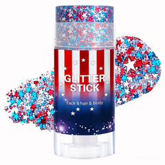 Phanund glitter stick front packaging showing patriotic colors and portability