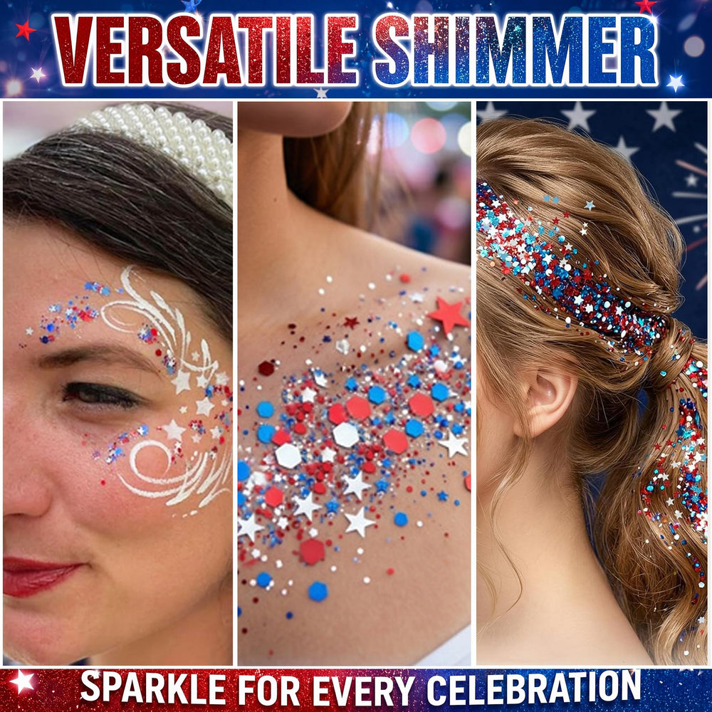 Phanund glitter stick white sparkle detail displaying holographic shine