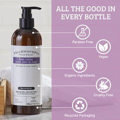 Pharmacopia argan oil close-up ingredient shot showing nourishing fatty acids