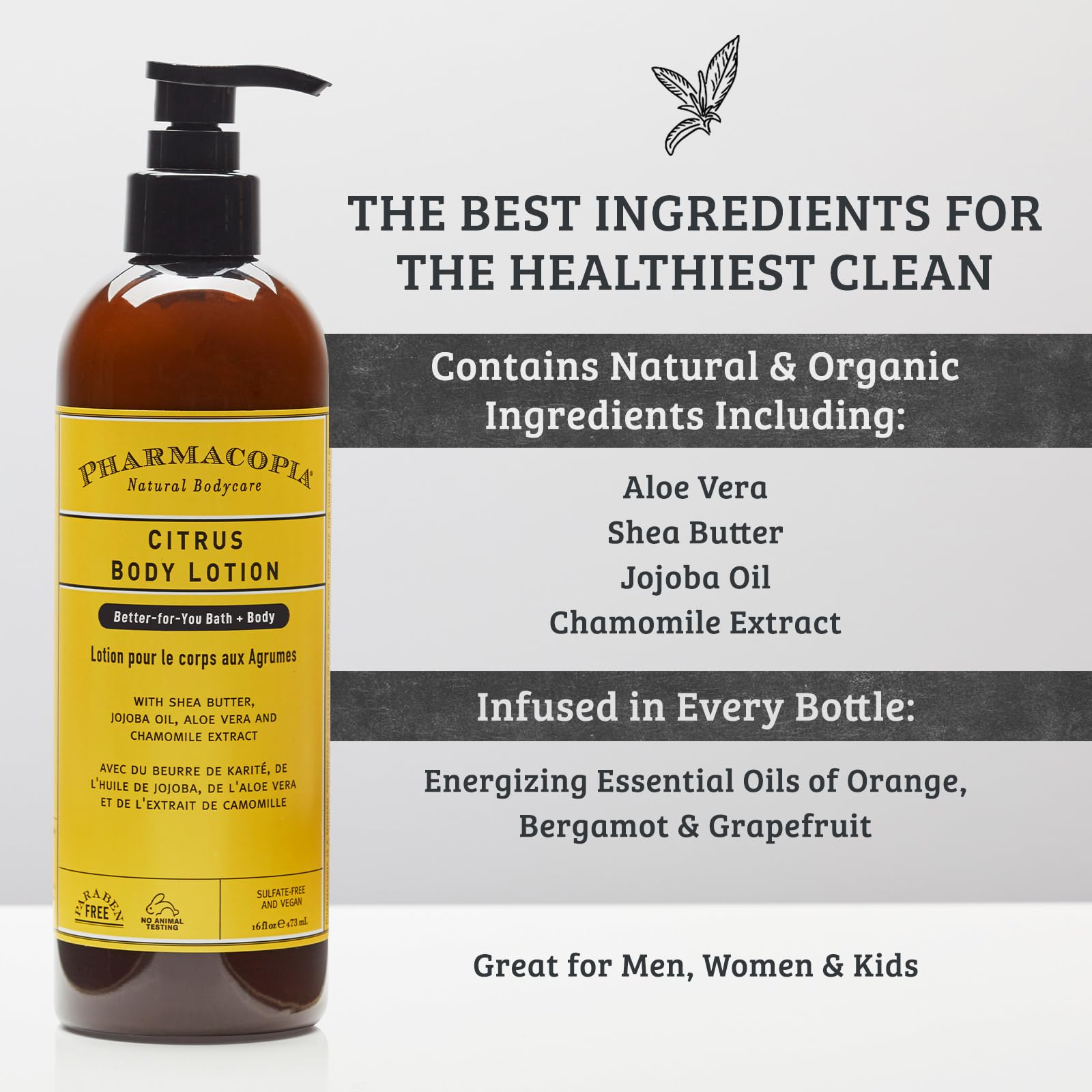 Pharmacopia shea butter and aloe vera ingredients highlighting moisturization benefit