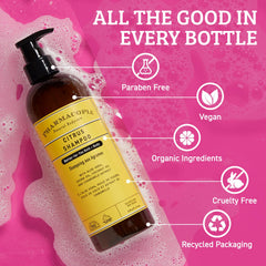 Pharmacopia in-shower use demonstrating gentle lather and easy rinse