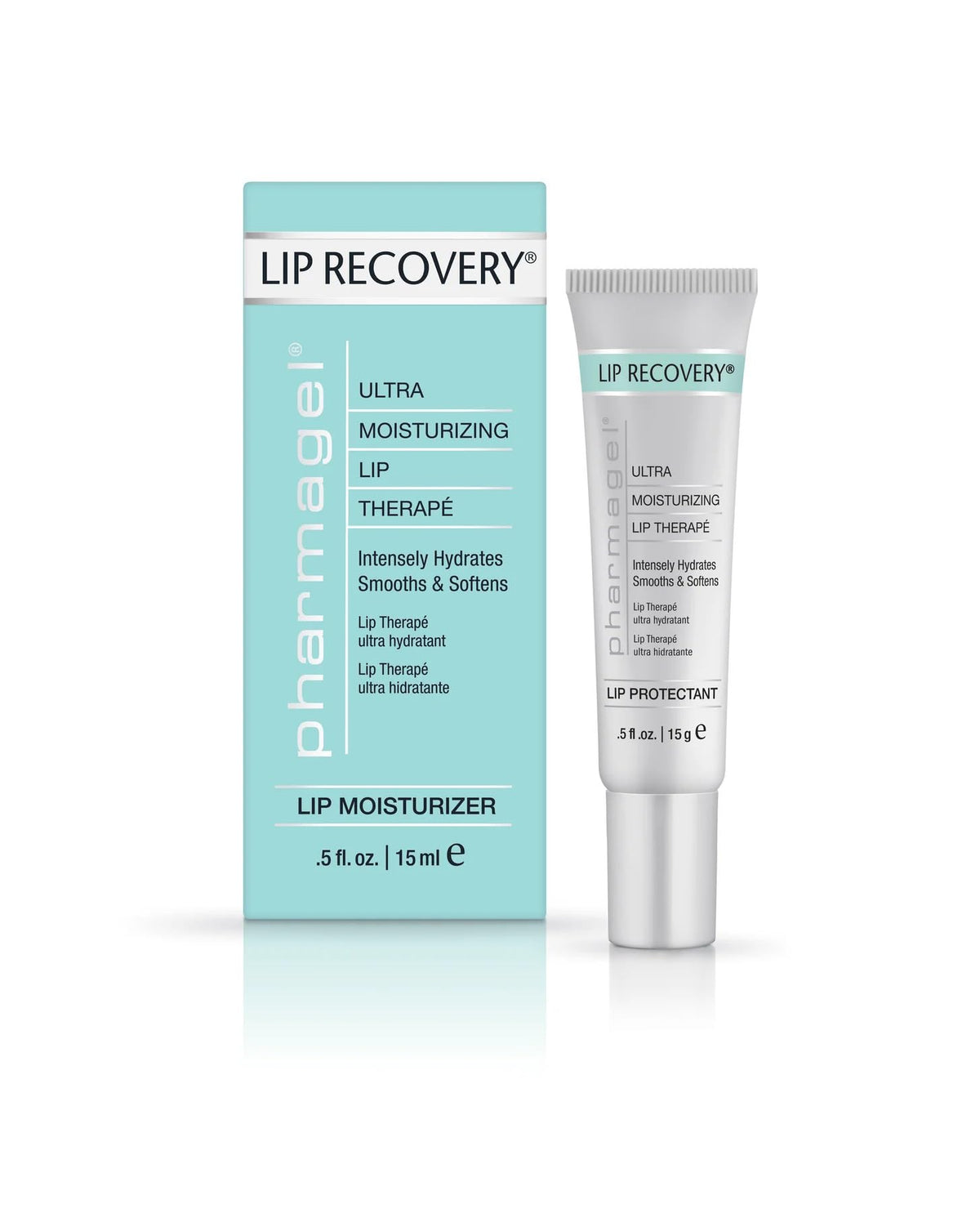 Pharmagel front packaging showing product and benefit, smooth hydrated lips