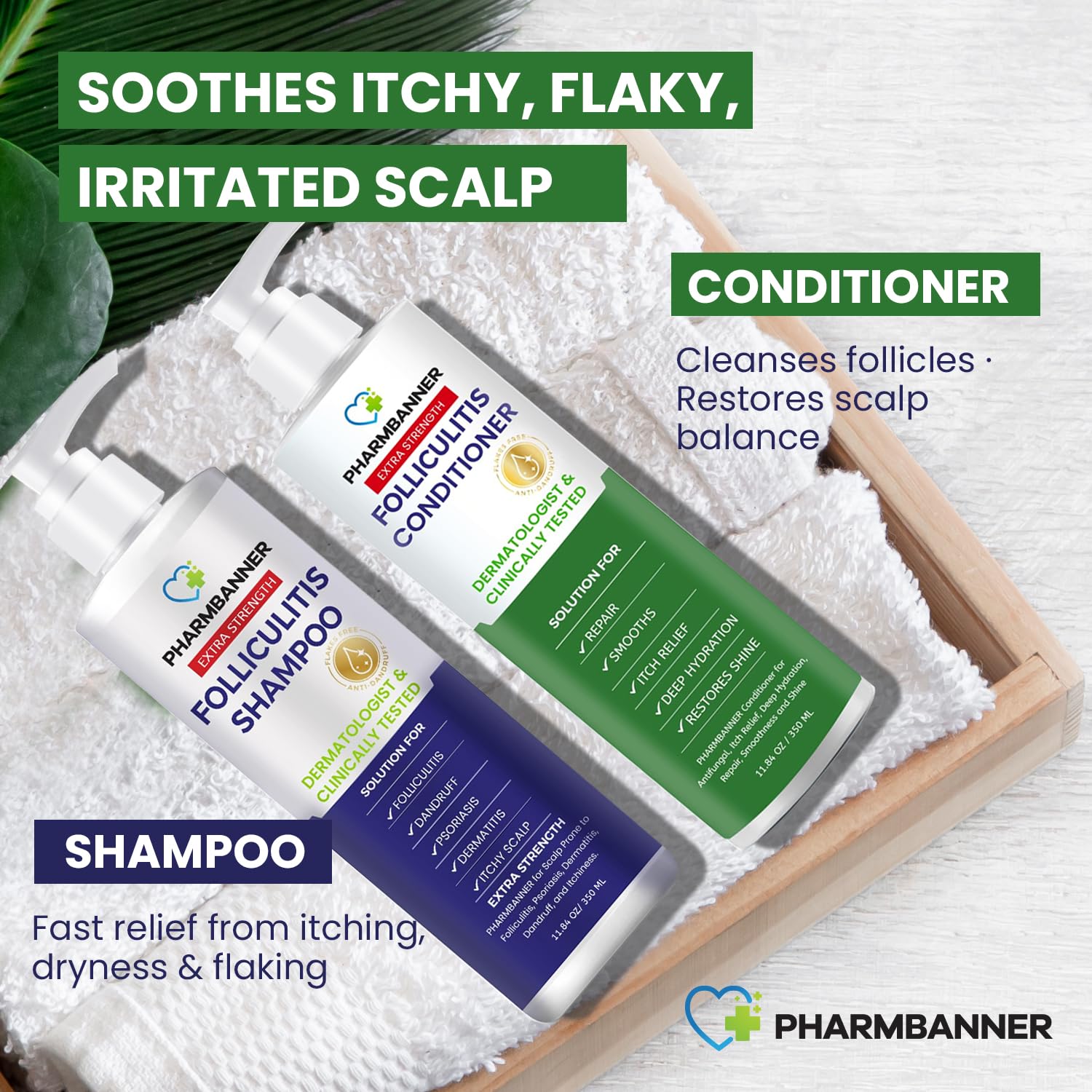 PHARMBANNER shampoo lather with tea tree and menthol freshness