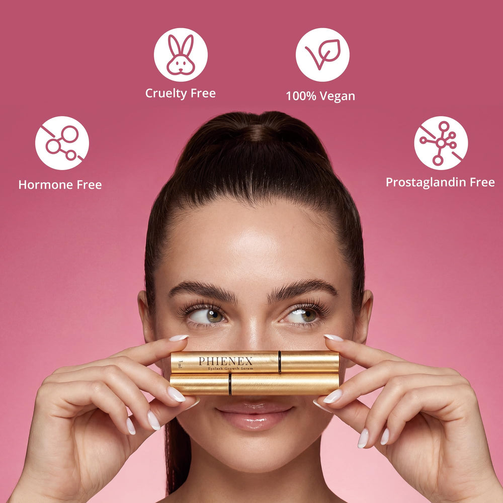 Phienex used on brows showing thicker, conditioned brow hairs