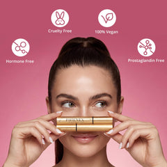 Phienex used on brows showing thicker, conditioned brow hairs