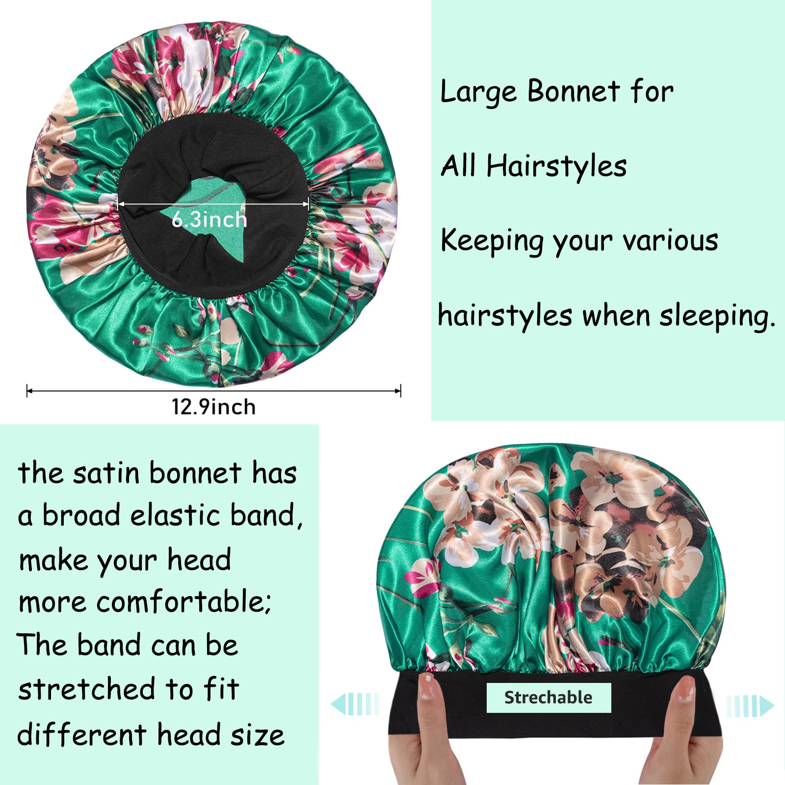 PHILIGHTS bonnet on model with curly hair preserving curl definition overnight benefit