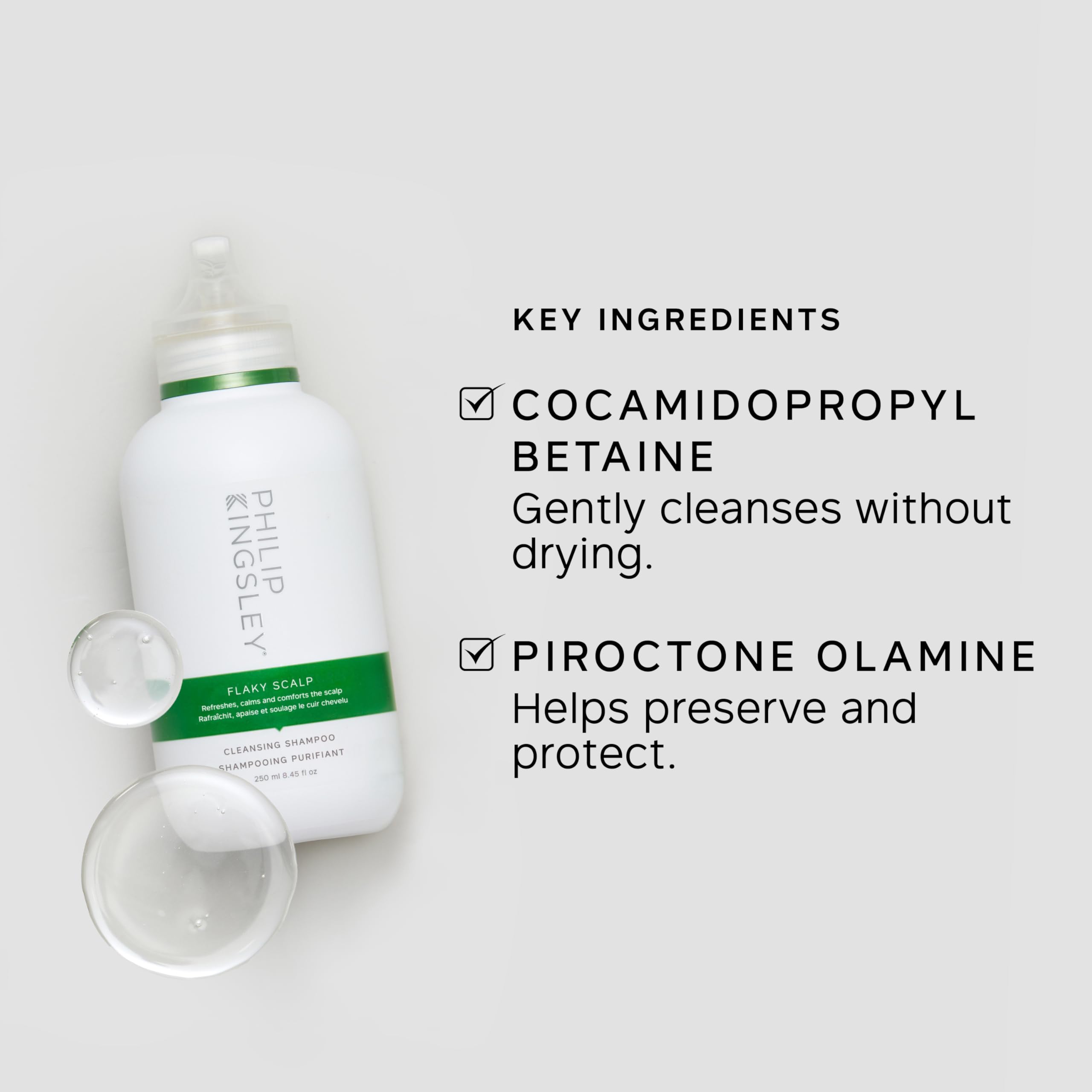PHILIP KINGSLEY in-shower application on wet hair showing soothing rinse and calm scalp benefit
