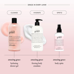 philosophy spray on arm illustrating lightweight hydration and scent