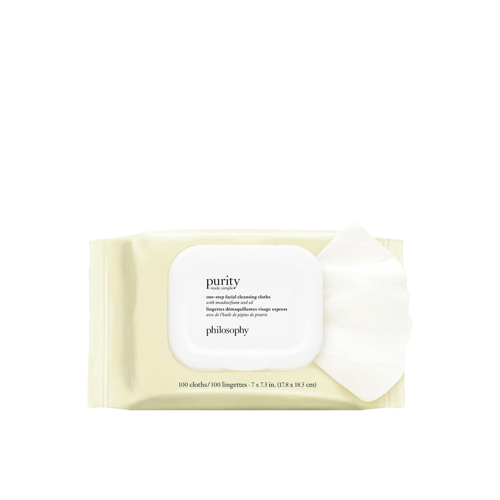 philosophy tub front packaging showing 100 count for convenient travel