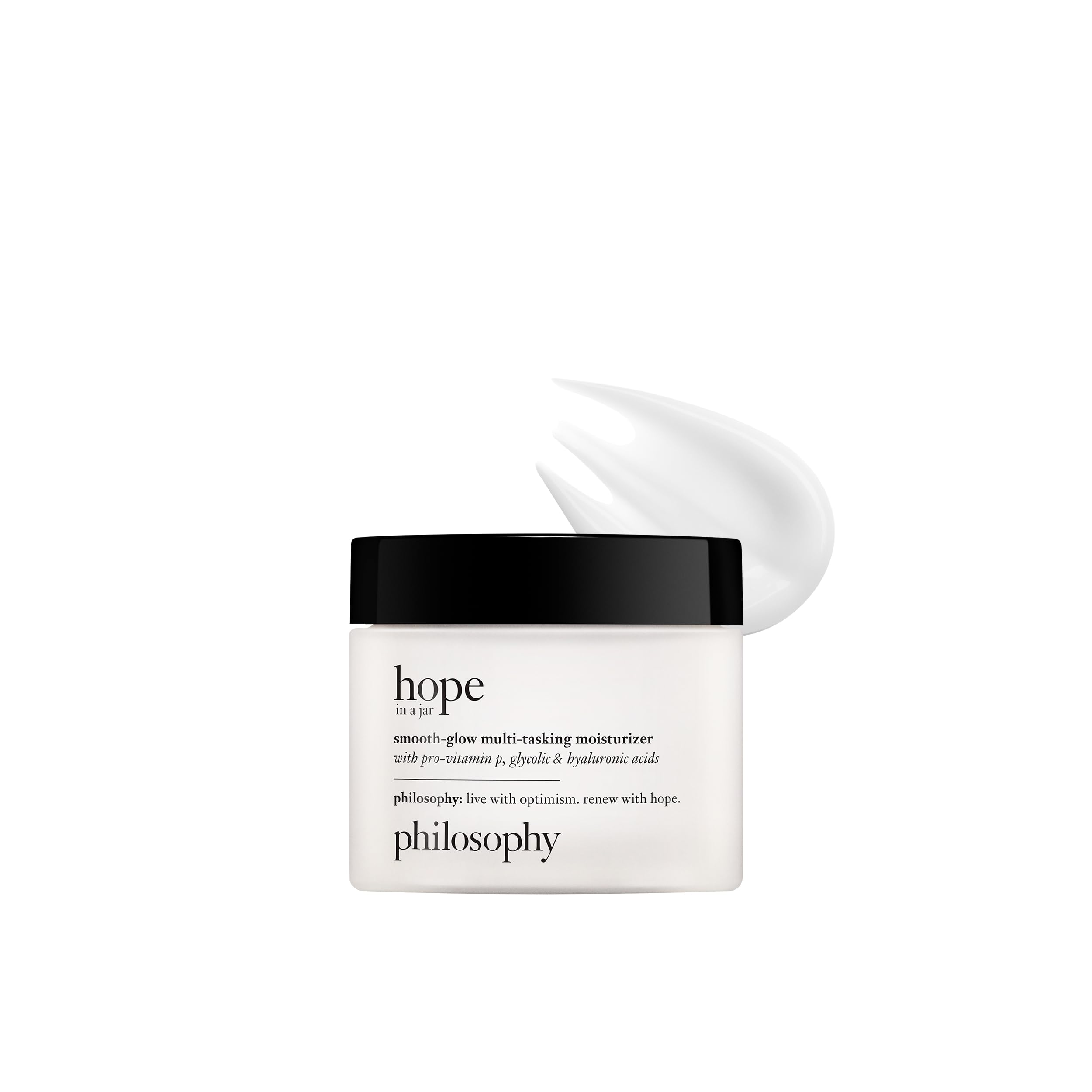 philosophy hope in a jar front jar showing compact size and elegant design