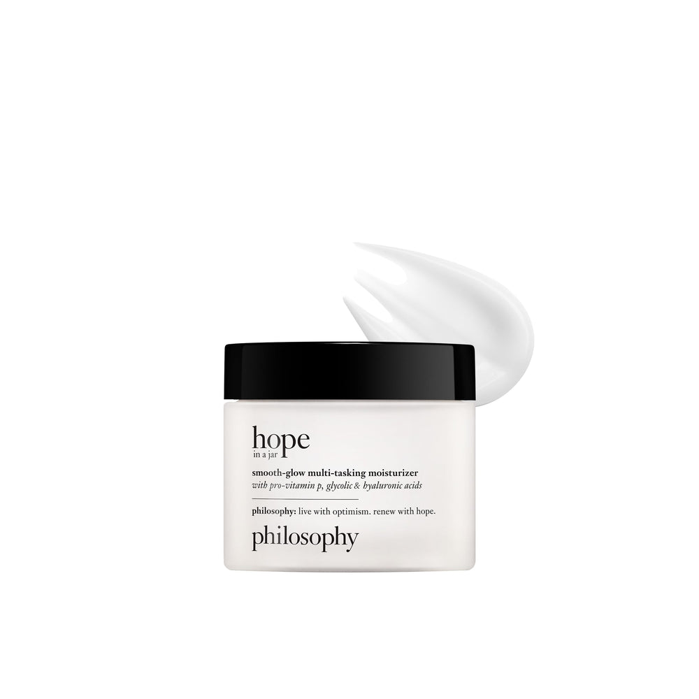 philosophy hope in a jar front jar showing compact size and elegant design